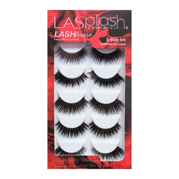 LASHtease Wickedly Divine synthetic Mink Faux Lashes 5-pair kit